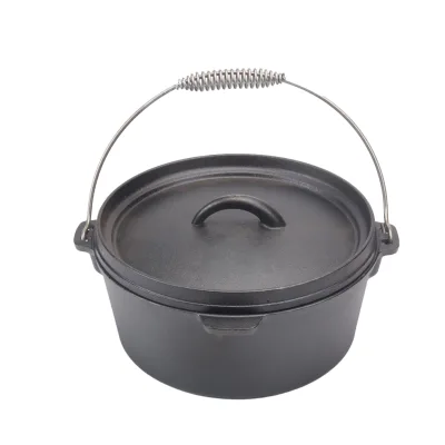 Wholesale Price Cast Iron Camping Dutch Oven Preseasoned Outdoor Camp Oven for BBQ Camping Picnic With Lid Lifter & Bail Handle