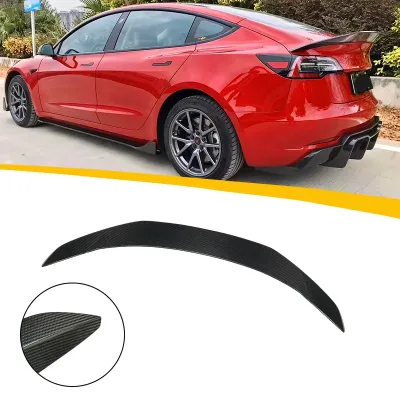 Carbon Fiber Rear Spoiler Customize High Quality Carbon Body Parts for tesla Model 3