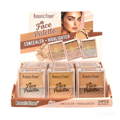 Soft Blendable Dual Color Sculpt Palette Matte Contour Powder Fine Shimmer Highlighter Tray for Bridal Wedding Photo Makeup