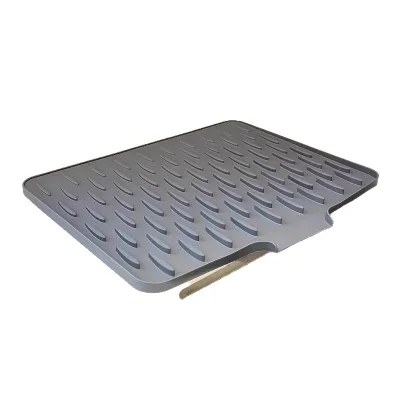 Silicone Square Draining Mat for Kitchen Countertop Sink Non-Slip Pad Modern Minimalist Design Dish-Washing Basin Storage Mat