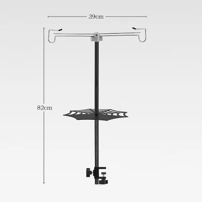 Outdoor Portable Aluminum Alloy Lantern Hlodler With Mini Table Camping Telescopic Fishing Lamp Hangers