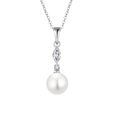 High Quality Fine Vintage Style Jewelry Swan Necklace Wedding 925 Silver Bijoux Femme Pearl Aaa Pendant Pearl Necklace Wholesale