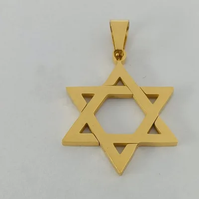 Gold Black Plated Accessories for Necklace Making Jewish Stainless Steel Star of David Charm Pendant Jewelry