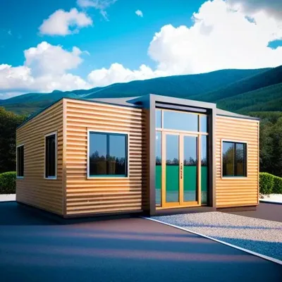 Portable 20ft Folding Container Home with Customizable Side Door and Roof Options