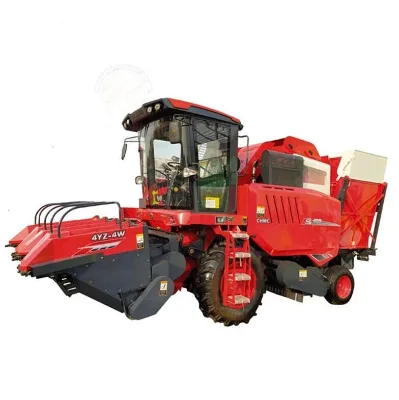 4YZ-4WA Self-propelled Combine Harvester 4 Rows Corn Harvester Automatic Peeling Straw Return Maize for Farm Land