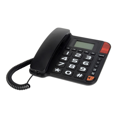 Double key memory telephone with photo (replaceable) big button telephone