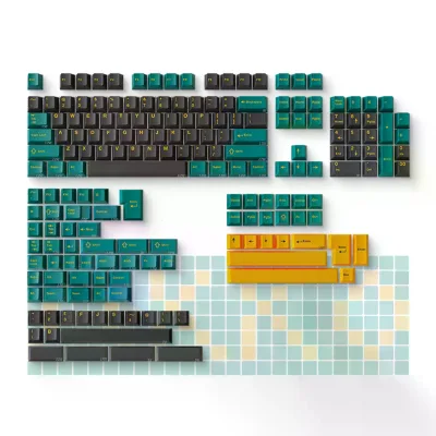 AKKO Marrs Green 184 Keys ABS Double Shot Cherry Profile ISO Full Keycaps Set for Mechanical Keyboards