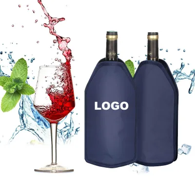 Promotional Gift Keep Wine Cool and Refreshing Wine Cooler Wrap Bag Reusable Red Wine Bottle Cooling Flexible Ice Sleeve Pack