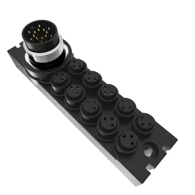 M16 threads 14 pin connector 10-port Picofast J-box 3 A/port, 3 A total replaceable VB 1003-BS14