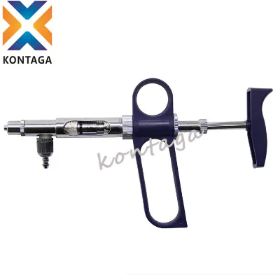 Continuous Veterinary Vaccine Syringe Double Tube Automatic Animal Vaccination Injection Syringes Injector