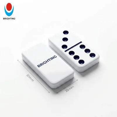 Melamine Domino Set 50x25x8mm, 28 Pieces, Gift Box/PU/Tin Box Packaging, Personalized Logo Ideal for Home Travel Party Club