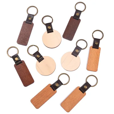 Keyrings Keychains Laser Blanks Wooden Promotional Keychain Multiple Styles Metal Wood Engraving Custom Keyholder Leather Pvc