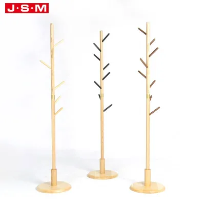 Hot Sale Standing Vintage Wooden Bedroom Cactus Vintage Bamboo 3 in 1 Standing Clothing Store Floor Hook Portable Coat Rack