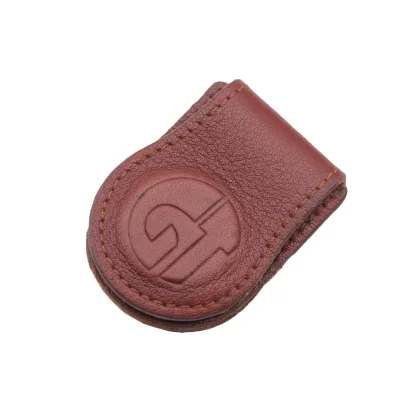 Embossed Logo Genuine Leather Magnetic Clip Multicolor Slim Cash Holder for Daily Business Travel