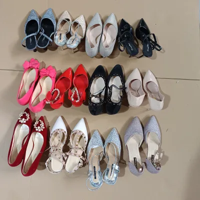 Used Premium High Heels Shoes Second Hand Grade Quality Breathable Lighted Vibram Outsole Autumn for Vietnam Wholesale