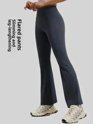 OEM ODM High Waist Lift Flared Pants Nude Feel Slightly Flared Yoga Pants Pilates Sports Fitness Pants Women
