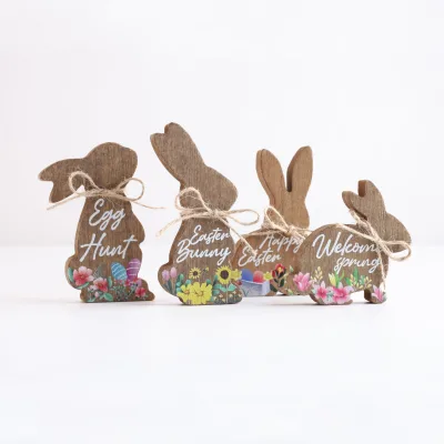 DJ Source Factory Easter Spring Bunny Hanging Decoration Density Board Egg Hunt 2025 New Model in Stock