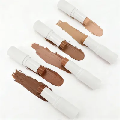 Foundation with contour stick for natural skin tone