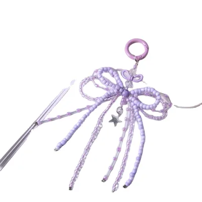 HY2 Acrylic Beaded Keychain Hand Woven Keychain Beautiful Phone Chain