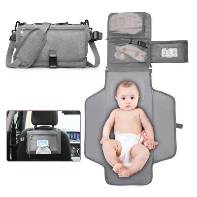 IVY Portable Diaper Changing Pad for Newborn Girl Boy Baby Changing Pad with Smart Wipes Pocket Waterproof Travel Changing Kit