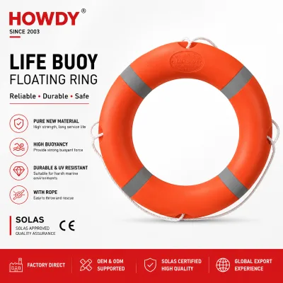 HOWDY Fire Safety Supplier PURE NEW MATERIAL 2.5 kg 4.3kg Plastic lifebuoy Life Ring Swimming Security Safe Use Life Buoys