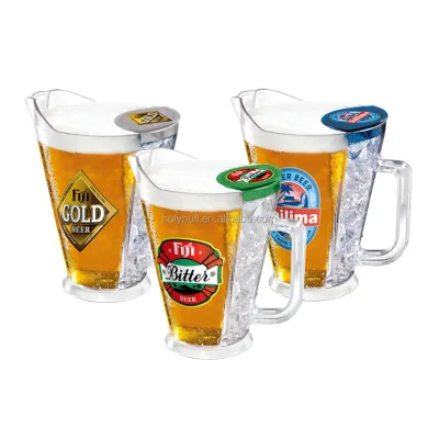 High Quality 1.5L clear Plastic Ice Beer Jug, Juice Water Pitcher Zhejiang Factory