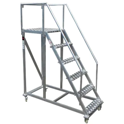 Dragonstage Aluminum Alloy Professional Safety protection Movable Ladder Workshop Safety Ladder for Warehouse