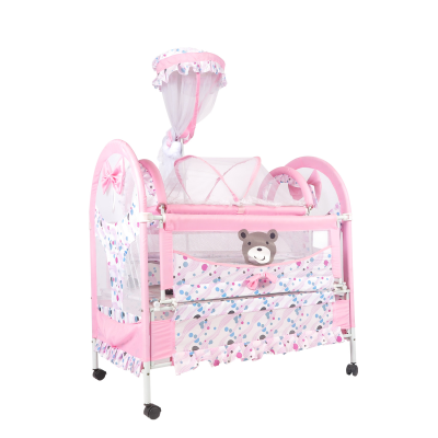 Plastic Metal Material Baby Cribs Hand Shaking Swing Baby Cot Bed Multi-purposes Baby Crib for Children
