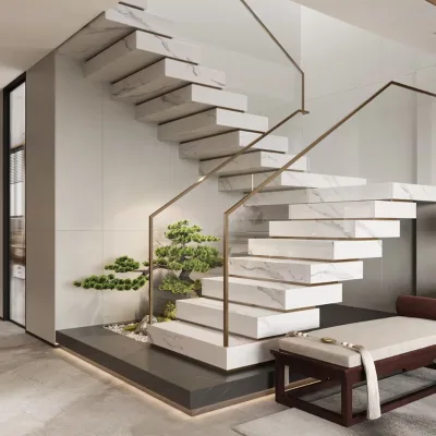 Prima Wrought Iron Outdoor Staircase Anti Slip Surface for Garden Villa Exterior Entrance Decoration