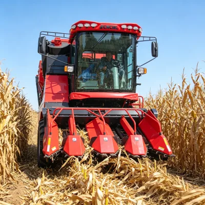 CNCMC Hot Sale TCH01 2.8m Grain Tank Hydraulic Side Tum Unloading Wheel Type Automatic Corn Combine Harvester Engine Farm