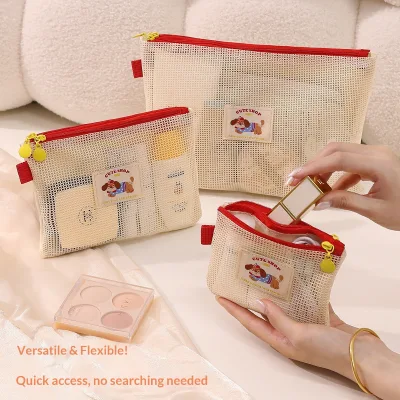 Unisex Travel Storage Bag Mesh Zipper Portable Lipstick & Powder Storage Student Coin Purse Made in Mainland China