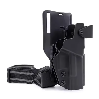 Wholesale OWB Kydex Leg Gun Holster for Right Hand Thumb Release Level II Retention Perfectly Fitting Polymer Nylon Plastic