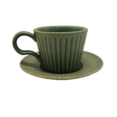 Top Seller Tea Cup Saucer Hotel Dining Table Set Ceramic Coffee Mug and Saucer Set