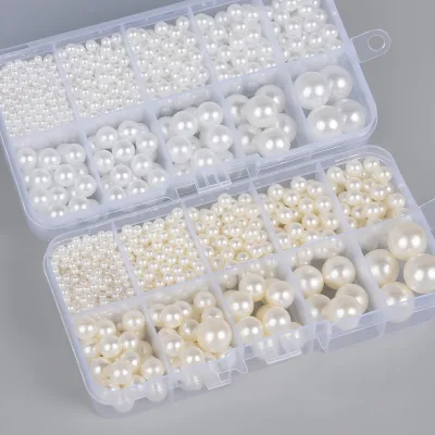 ABS Imitation Pearl with Holes Loose Beads High Brightness Handmade Accessories Threading Beads Woven DIY Material Package