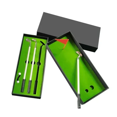 Factory Manufacturer Supplier Promotional Golf Gifts Office Desktop Mini Golf Pen Set Golf Club Pens