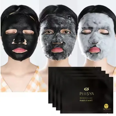 Deep Cleansing Bamboo Charcoal Facial Mask for Hydrating Moisturizing Shrinking Pores Removing Blackheads Acne Marks Sheet Mask