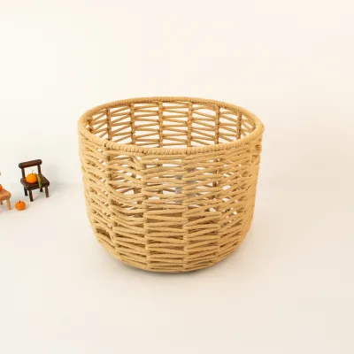 JY 100% Natural Water Hyacinth Foldable Basket Water Hyacinth Decorative Storage Basket Hand Woven Baskets