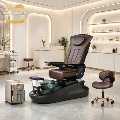 Commercial Pedicure Chair of Mist with Tilt Back Reclining Function and Large Glass Bowl for Professional Beauty Parlors
