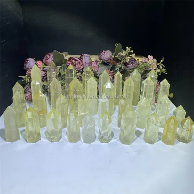 Factory Price Crystal Point Healing Stone Spiritual Citrine Tower Wand for Meditation