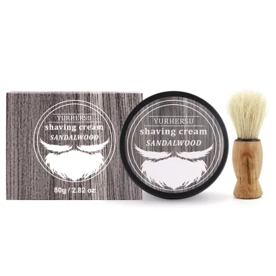 Premium Sandalwood Shaving Cream with Essential Oils for Men, Lather for Sensitive Skin, Softens Beard and Prevents Razor Burn