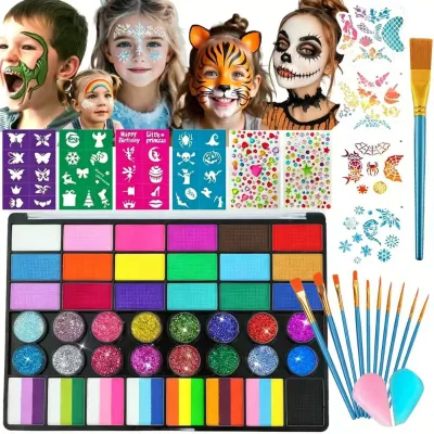 Hot Selling 54 Colors Face Body Paint Kit Facial Pigment Set Made in China 1 Piece for Halloween Easter Party Makeup