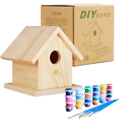 Custom Creative Wooden Bird Nest Solid Wood Diy Wall-mounted Small Bird Nest