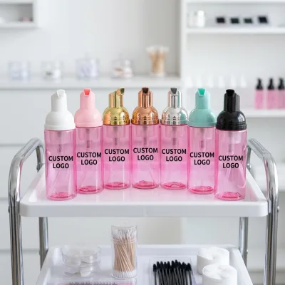 Organic Lash Extension Bubble Shampoo ph 7 Kit Packaging Kit 100ml Water Bottle in Bulk Private Label logo