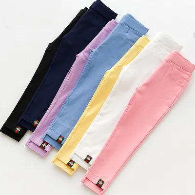Girls' Pencil Pants Spring and Autumn Thin Stretch Baby Small Feet Pants Slim Pants Children's Leggings