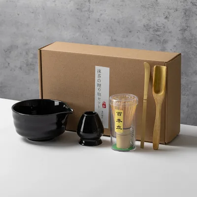 5pcs Ceramic Matcha Chawan Bowl Chinese Manufacturer Luxury Matcha Tool Set Gift Set