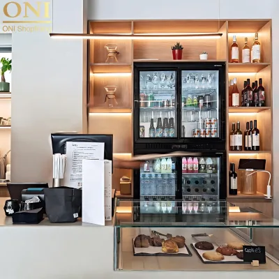 Customized Bar Furniture Wine Storage Racks Led Light Wall Decor Industrial Wine Display Racks Metal Wine Racks Cocktail Counter