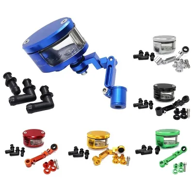 CQJB Universal CNC Aluminum Motorcycle Brake Fluid Reservoir Tank Clutch Oil Cup with Bracket Modified Accessories