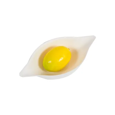 Biodegradable &Compostable Sugarcane Bagasse Sauce Dishes Lemon Shape