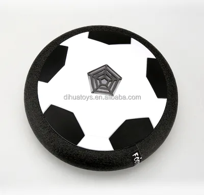 Inndoor & Outdoor Toy Training Ball Air Power Soccer Disc LED Lights Electric Sliding Hover Football for Kids , Black