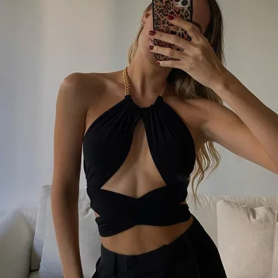 Popular Design Summer Backless Tops Sexy  Crop Top  for Women